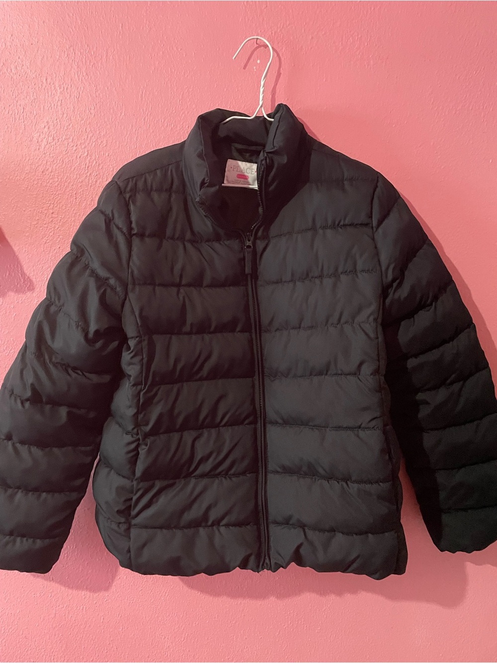 Place Black Quilted Puffer Jacket for Kids